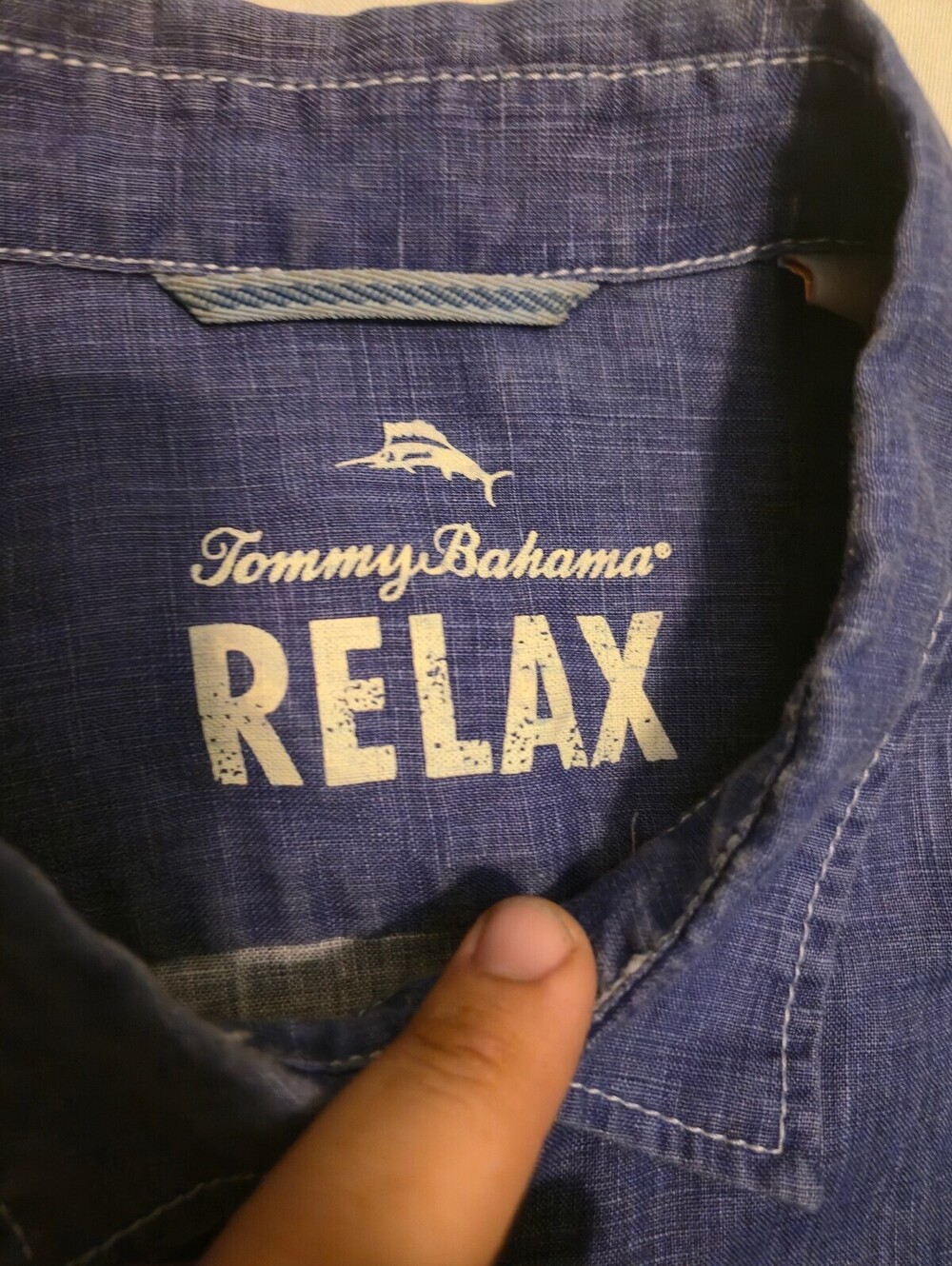 Tommy Bahama Relax Blue Linen Button-Up Shirt XL - Picture 2 of 7